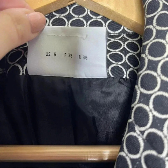 Akris Printed Asymmetrical Moto Zip Blazer Size 6 - Picture 4 of 8